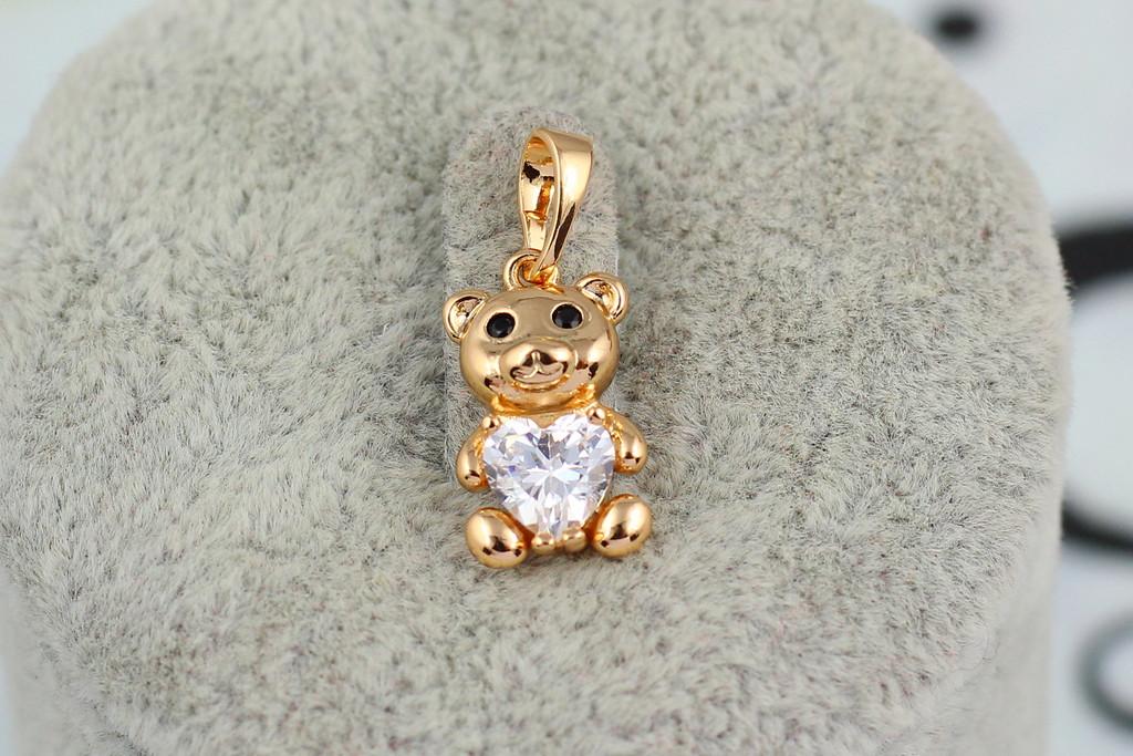 Кулон Xuping Jewelry Мишка с камнем 1,5 см Золотистый