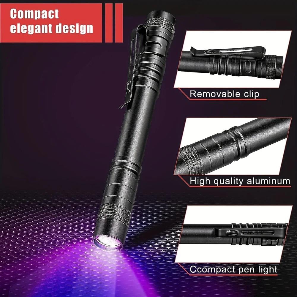 Ліхтарик ультрафіолетовий Type2 Long LED UV Flashlight 395 Portable Mini Ultraviolet Torch 2хАА Black (UVFTT2LK) - фото 5