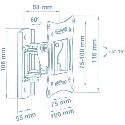 Кронштейн Walfix R-243B 14-29" 100х100 - фото 2