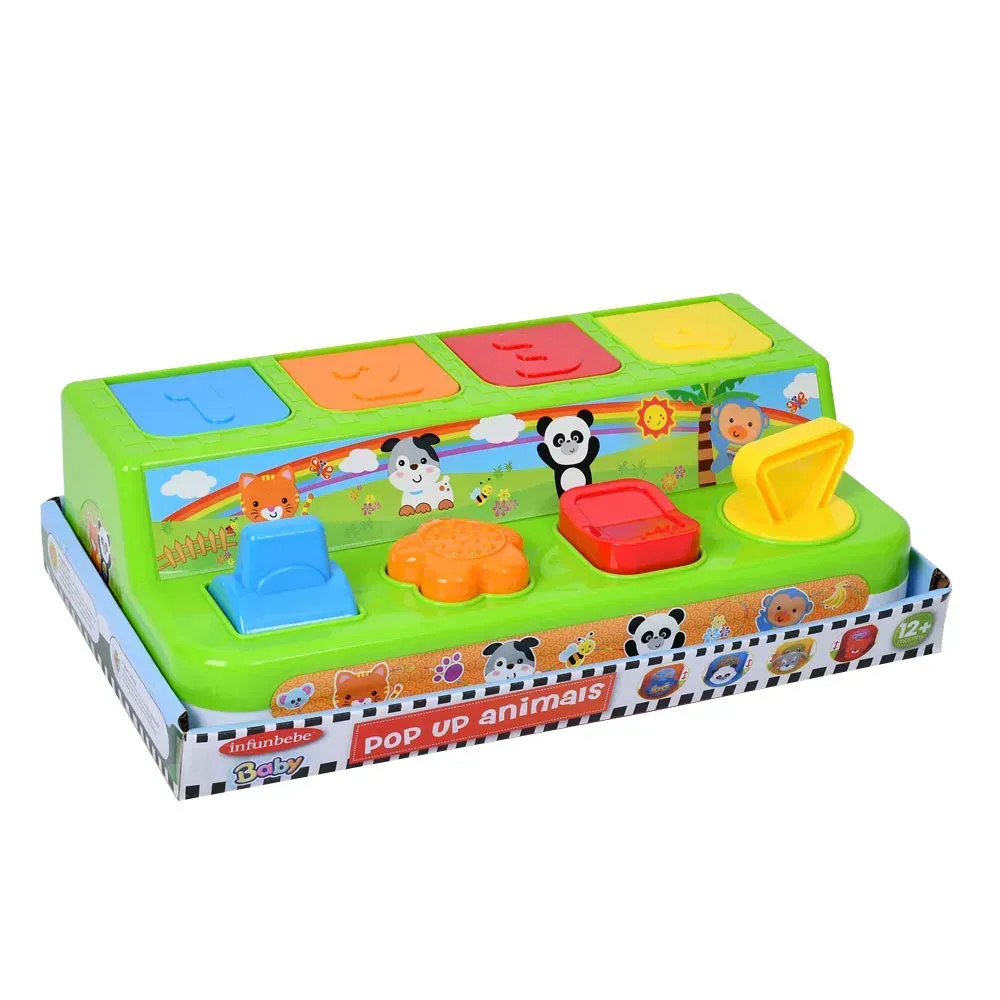 Игрушка для малышей POP-UP Animals для развития реакции из пластика на 26 см Разноцветный (150-98-PL6611-TB)