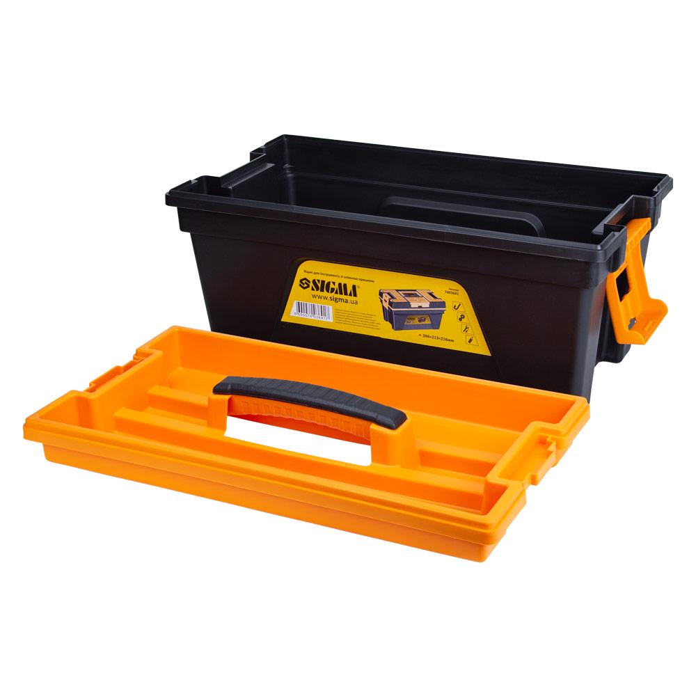 Ящик для інструментів Sigma 394x213x216 мм зі знімною кришкою (7403691) - фото 5 Ящик для інструментів Sigma 394x213x216 мм зі знімною кришкою (7403691) - фото 5