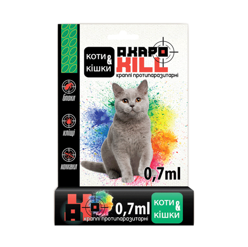 Капли для кошек Акарокил ЗооХелс 0,7 мл 1 шт.