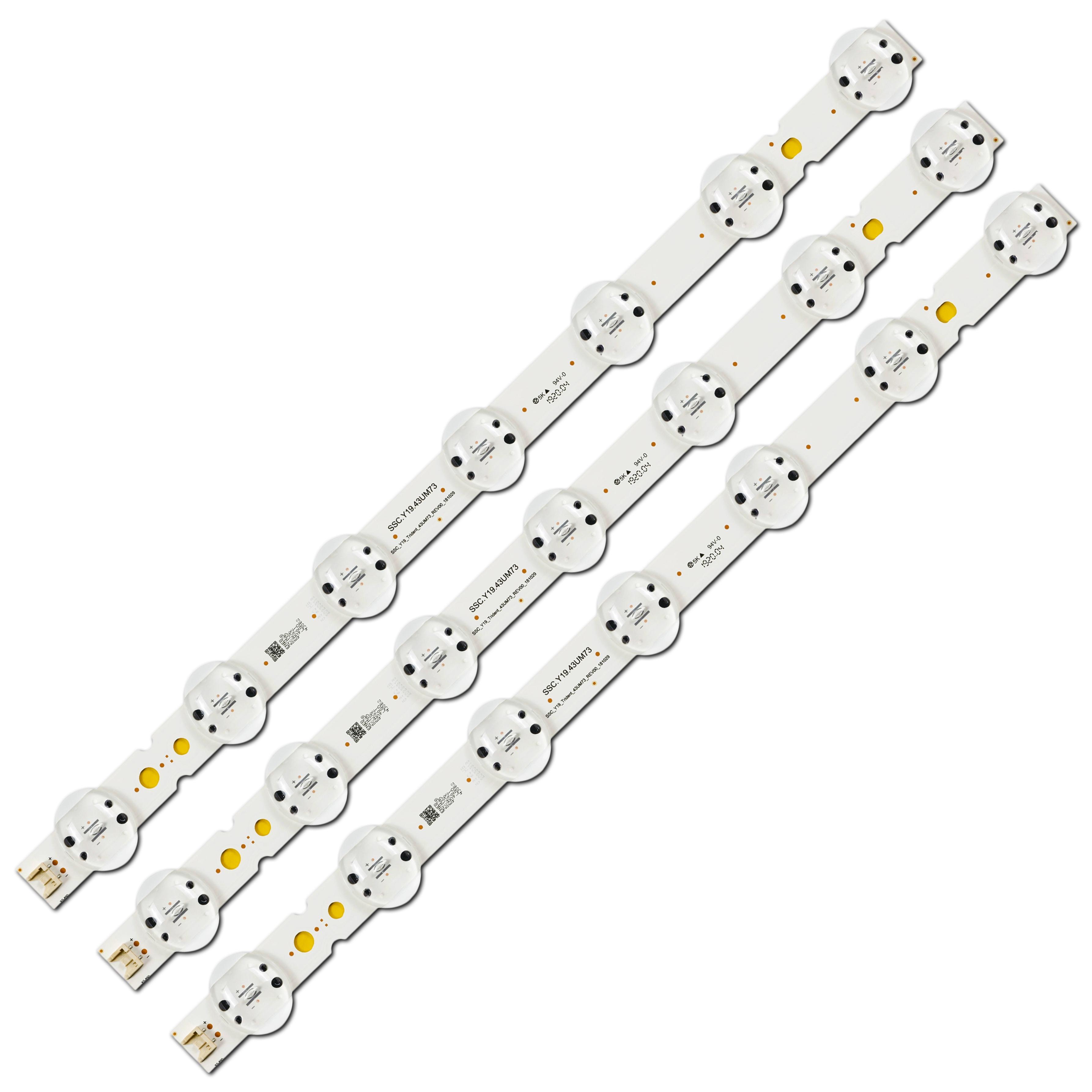 Комплект LED підсвітки для TV SSC.Y19.43UM73 SSC_Y19_Trident_43UM73_REV00 LGIT.Y19.43UM73.REV08 LGIT-Y19-43UM73 43“ 3 шт. (ART-15181)
