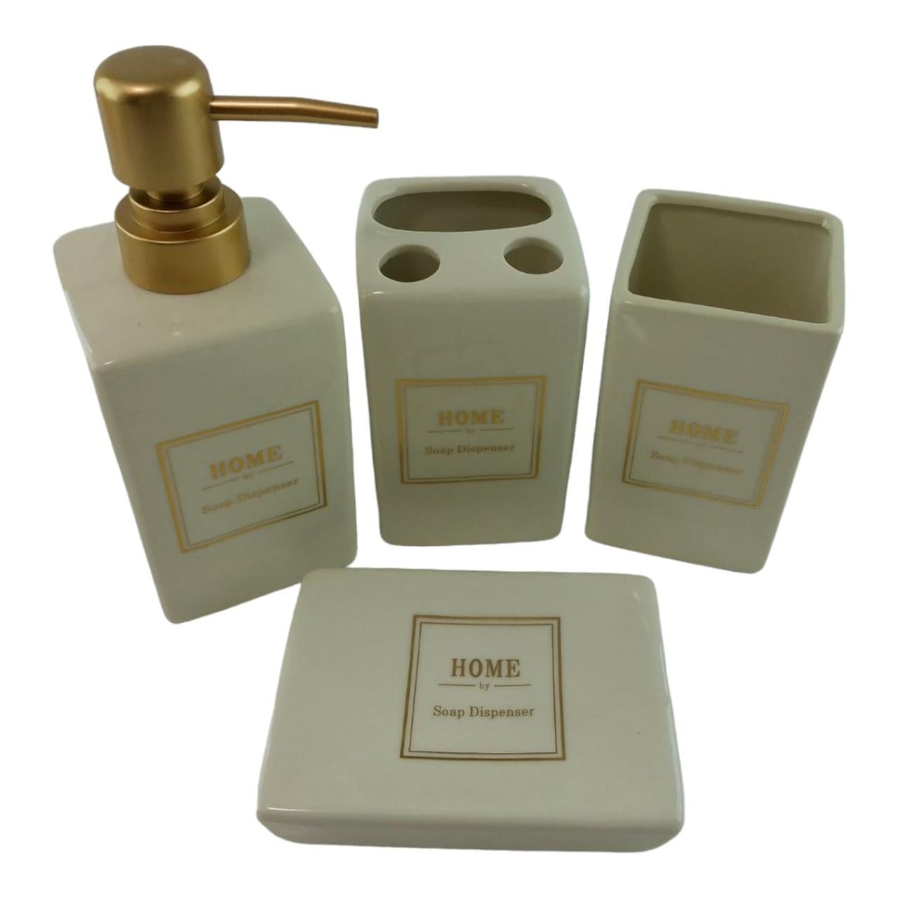 Набор для ванной комнаты керамический Home Белый (35083)