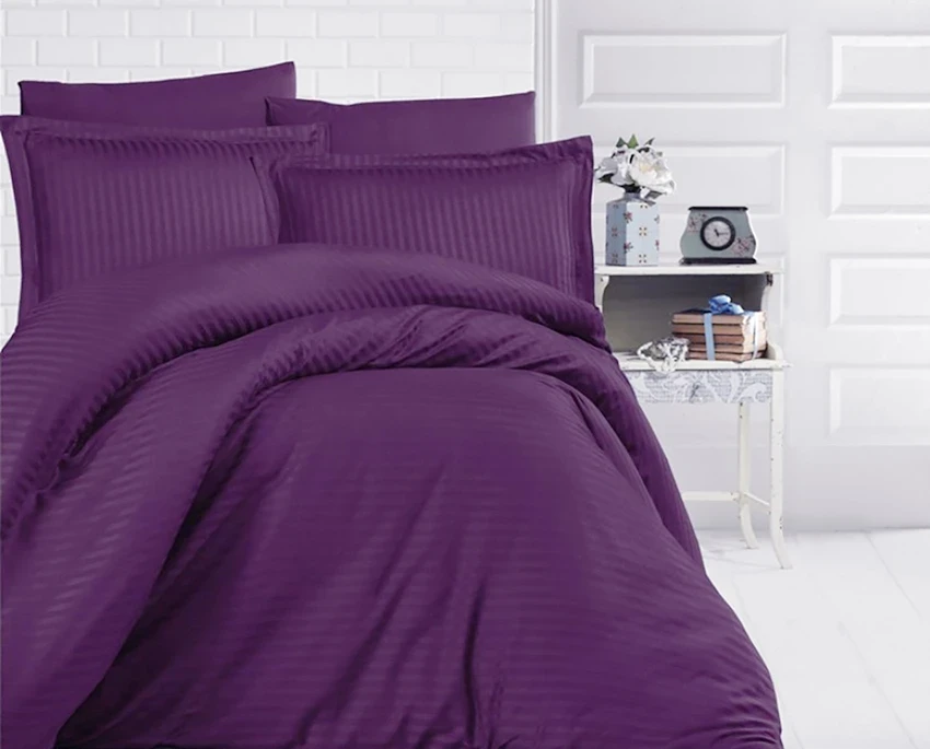 Комплект постельного белья TAG Tekstil LUXURY ST-1055 страйп-сатин семейный (1455)