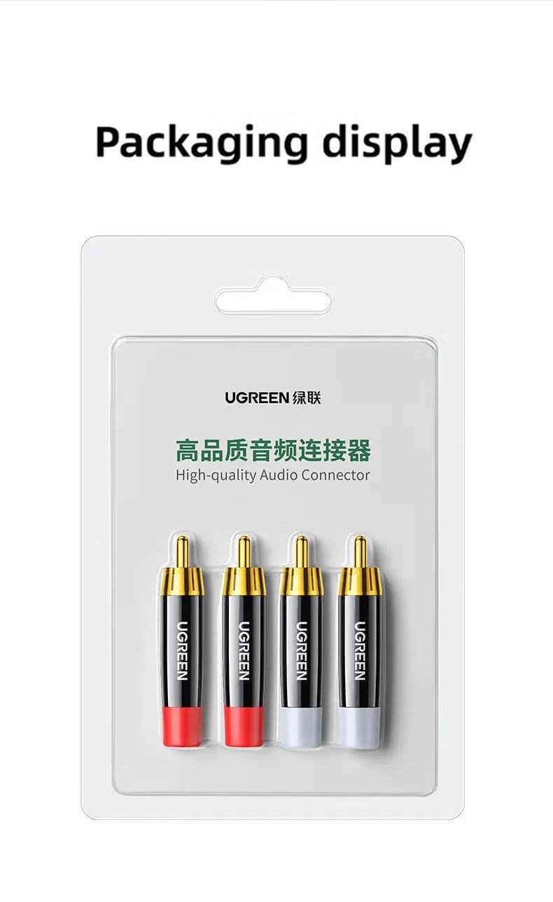 Конектор аудіо шт.екер Ugreen 4 шт. Чорний (60381) - фото 9 Конектор аудіо шт.екер Ugreen 4 шт. Чорний (60381) - фото 9
