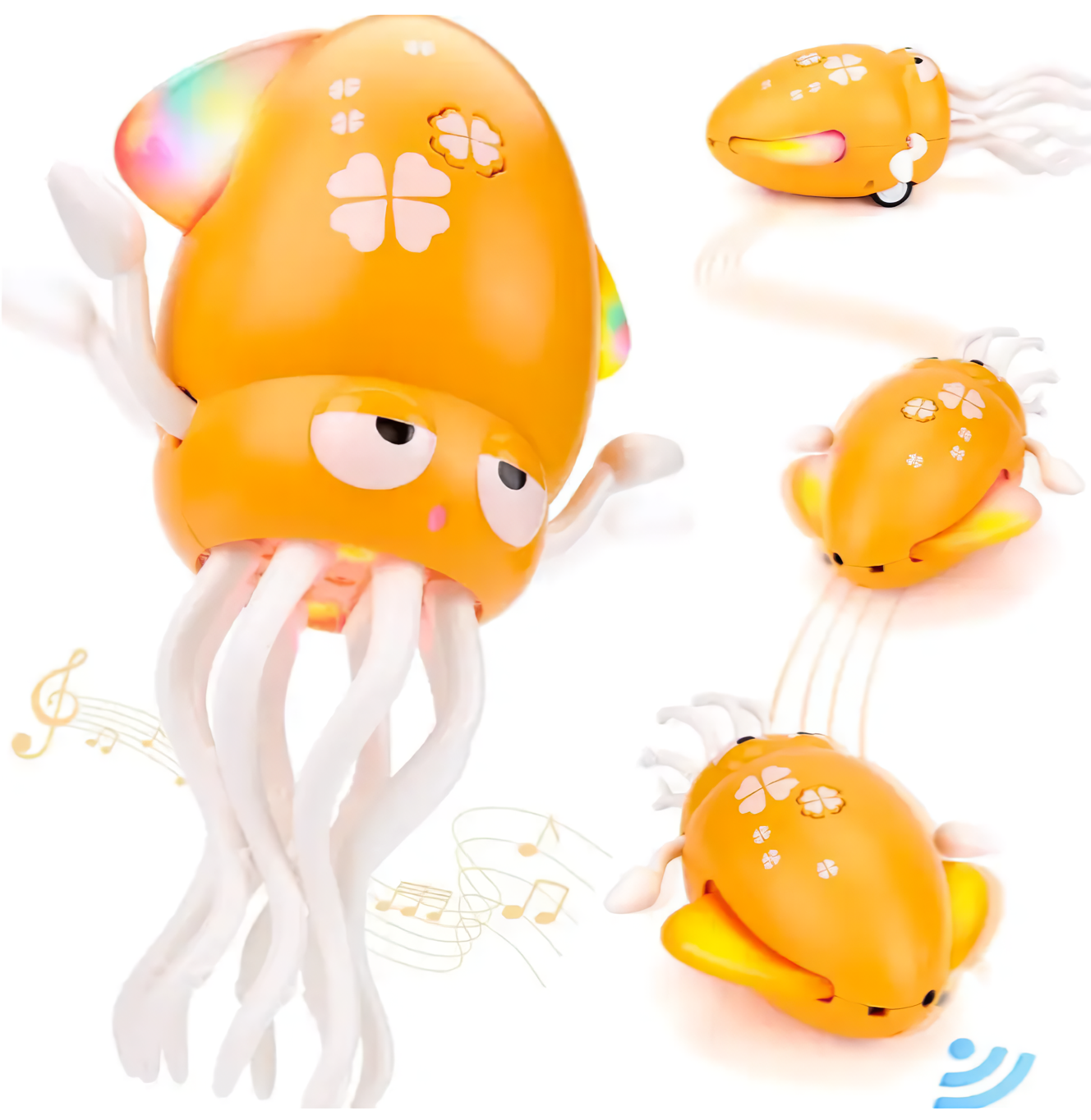 Интерактивная игрушка Осьминог танцующий со звуковыми эффектами Желтый (10378) - фото 3 Интерактивная игрушка Осьминог танцующий со звуковыми эффектами Желтый (10378) - фото 3