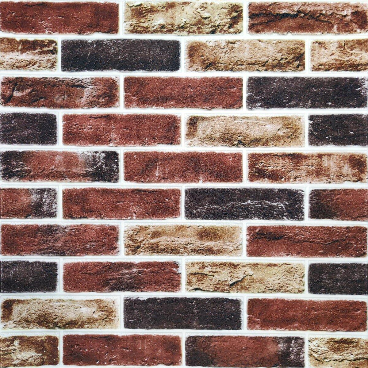 3D-панель самоклеящаяся кирпич клинкер 700x700x5 мм Бежевый (3DPanda-1183)