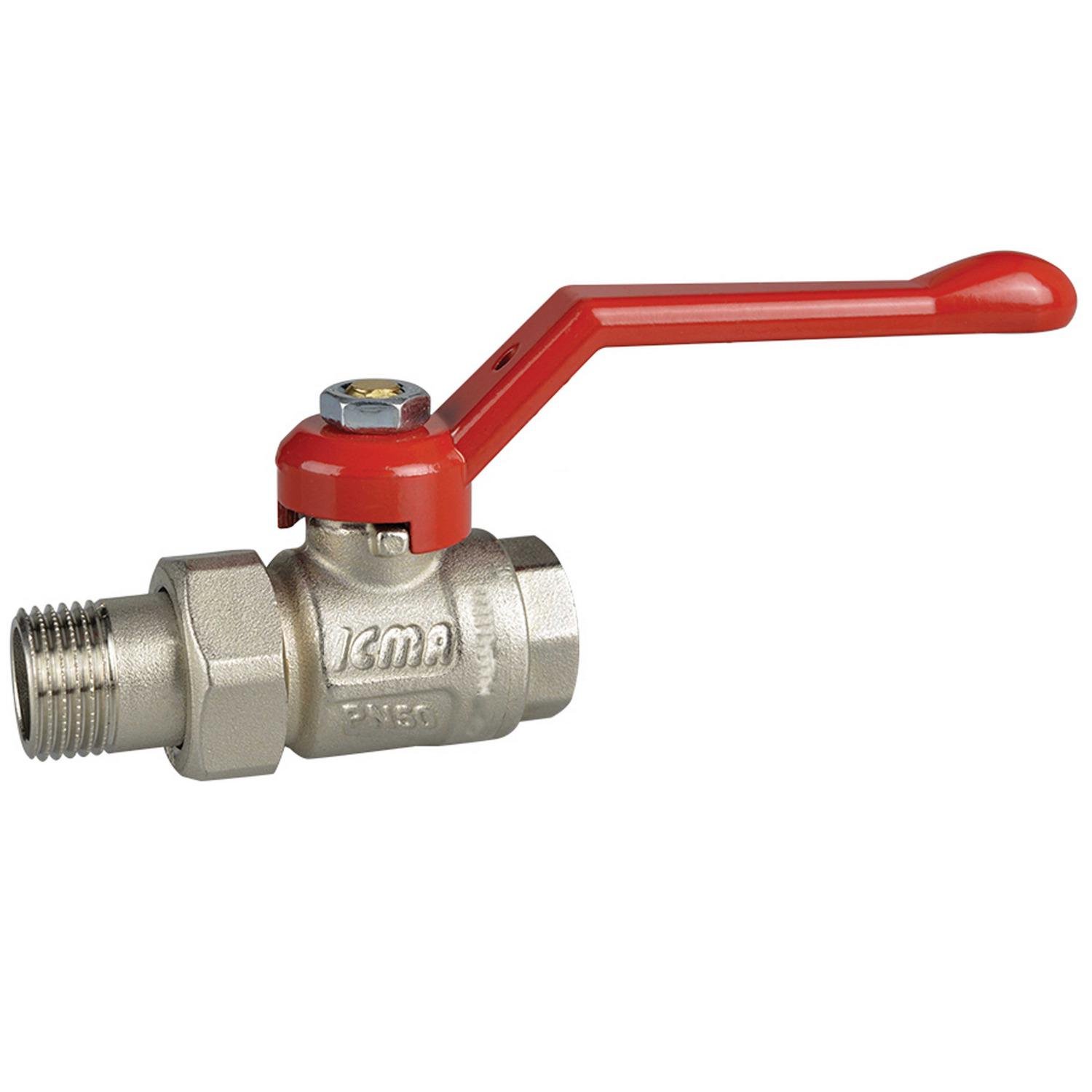 Кран шаровой ICMA №347 87347AH11 1" 1/2" ВЗ с американкой ручка (250925)