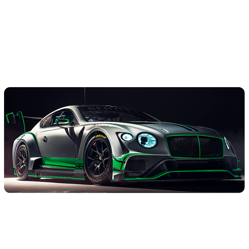 Коврик автомобильный тканевый VOLTRONIC Bentley Continental GT3 с боковой прошивкой 3 мм 300x800 мм Серый (35691)
