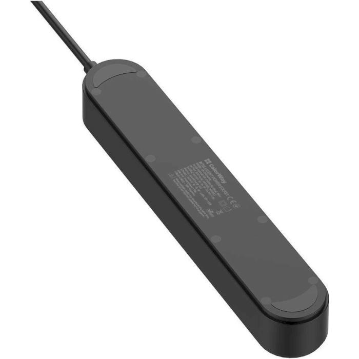 Сетевой фильтр ColorWay CW-CHE44PDB 4 розетки 1 USB-C PD 20W 3 USB-A QC3.0 45W 2 м Black (26076044) - фото 4 Сетевой фильтр ColorWay CW-CHE44PDB 4 розетки 1 USB-C PD 20W 3 USB-A QC3.0 45W 2 м Black (26076044) - фото 4