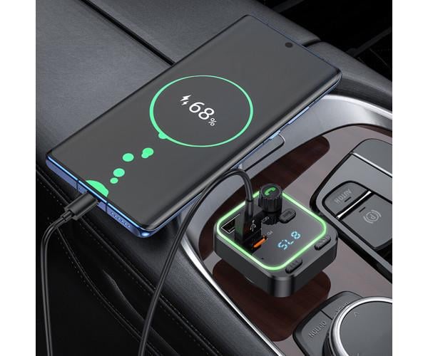 Модулятор FM Borofone BC53 QC3.0 PD20W car wireless Black - фото 7