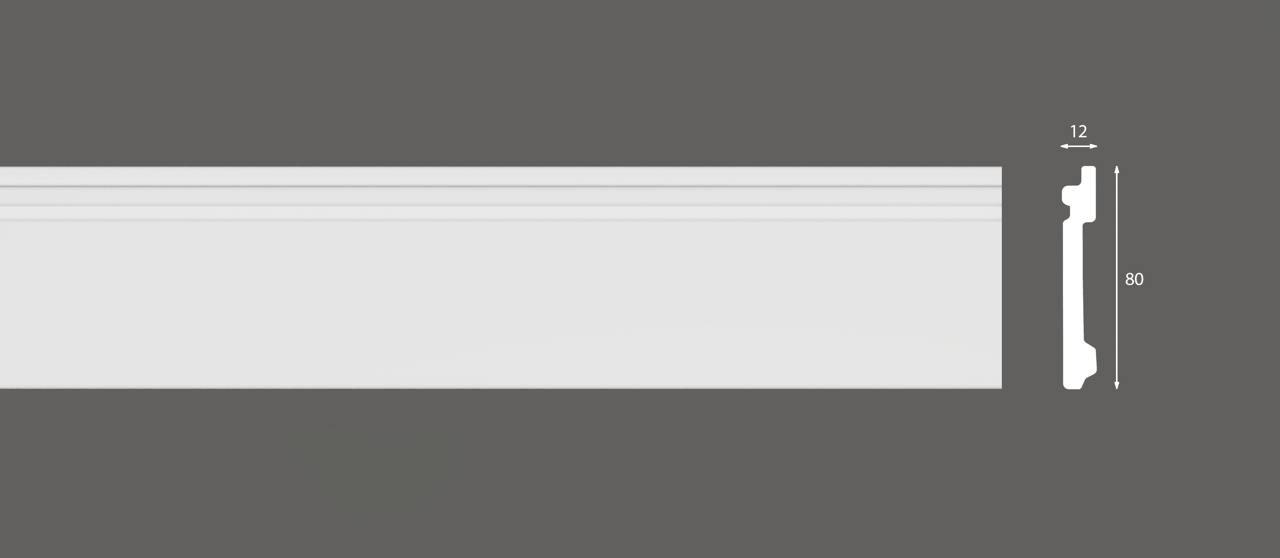 Плінтус дюрополімерний підлоговий BF-01 80х12х2400 мм - фото 3