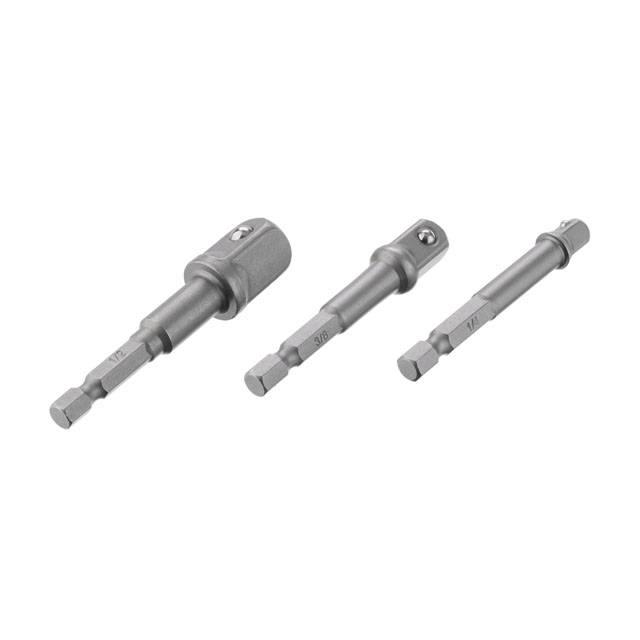 Набор переходник Intertool VT-0235 с Hex 1/4" на квадрат 1/4" 3/8" 1/2" под шуруповерт CR-V (8980763) - фото 2