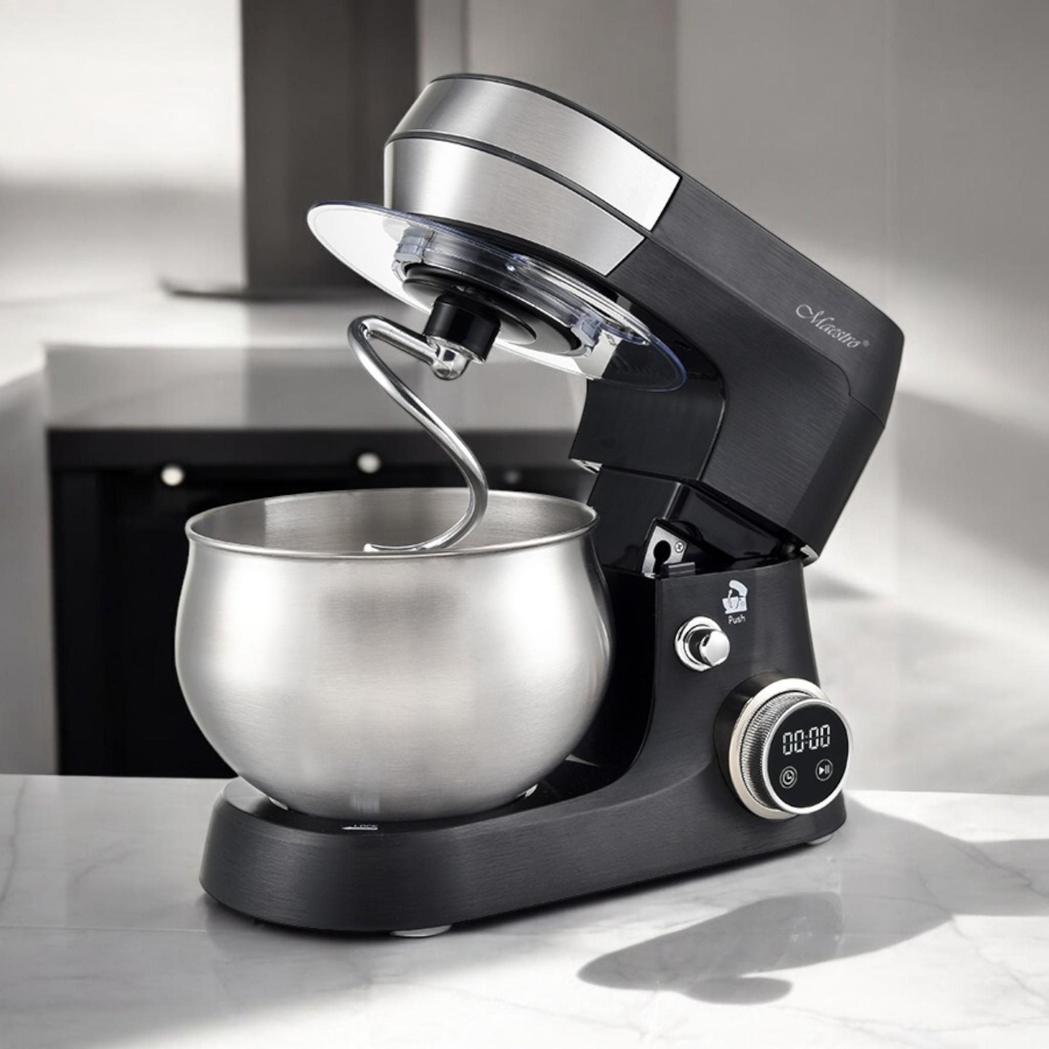 Міксер планетарний з чашею та LED-дисплеєм Maestro MR-558 2000 Вт 12 швидкостей Black (M_MR558Black) - фото 3