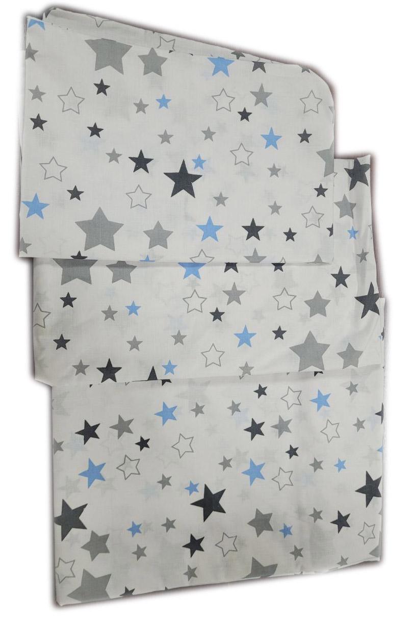 Постельный набор Premium в детскую кровать 3 ед. Белый с голубыми звездами Постельный набор Premium в детскую кровать 3 ед. Белый с голубыми звездами
