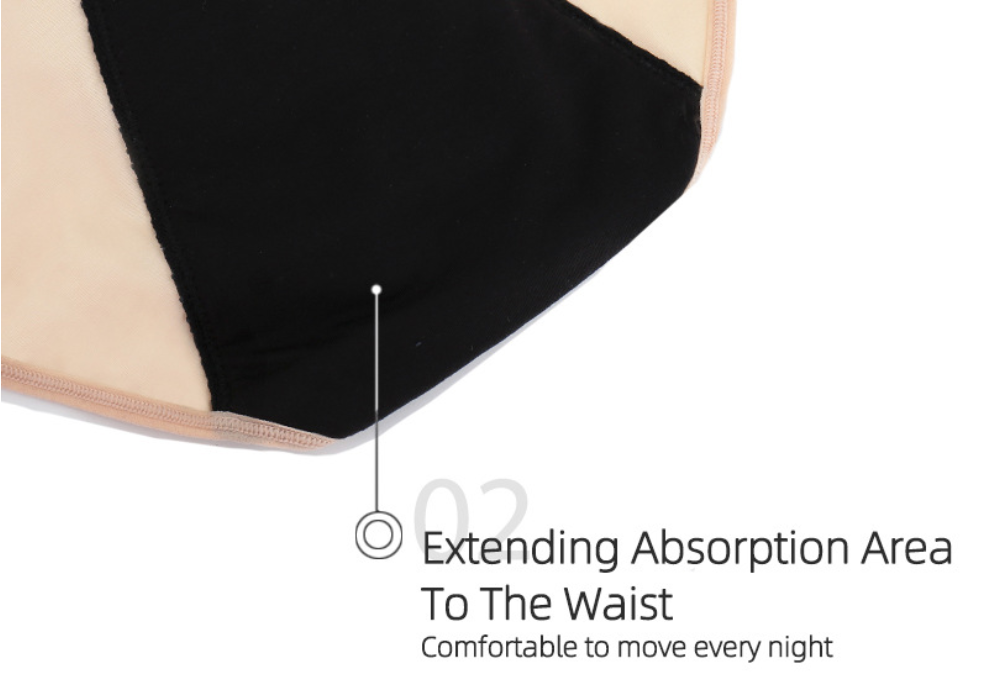 Трусы впитывающие для месячных от протеканий с 4-х слойной ластовицей от переднего до заднего пояса 2XL Бежевый (2554514792) - фото 5