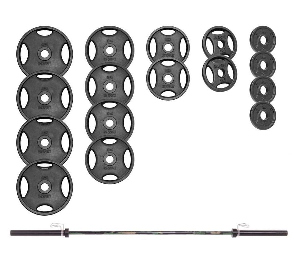 Штанга профессиональная RN-Sport с металлическими дисками в порошковой покраске 200 кг (2522948992_rn_2)