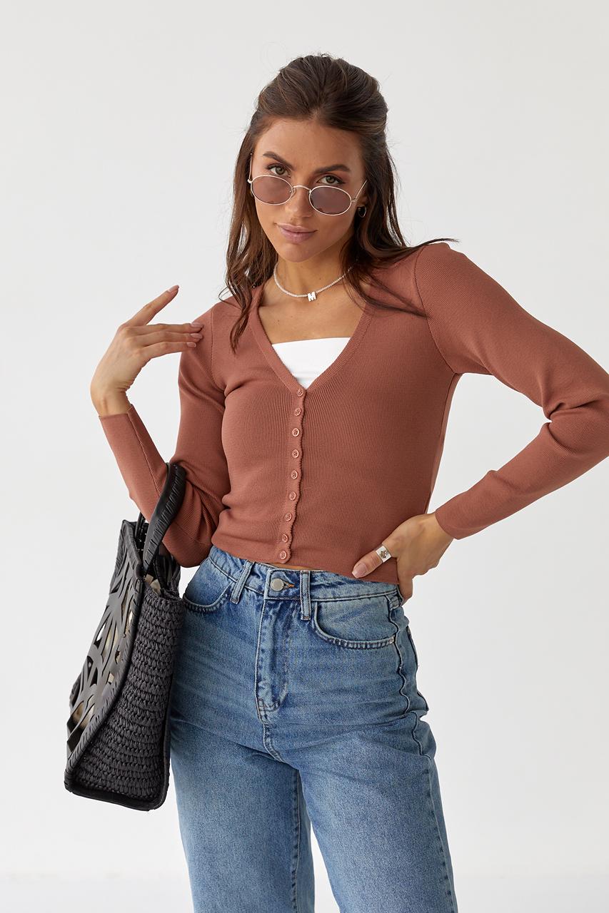 Кардиган Hot Fashion S Коричневый (9527906) Кардиган Hot Fashion S Коричневый (9527906)