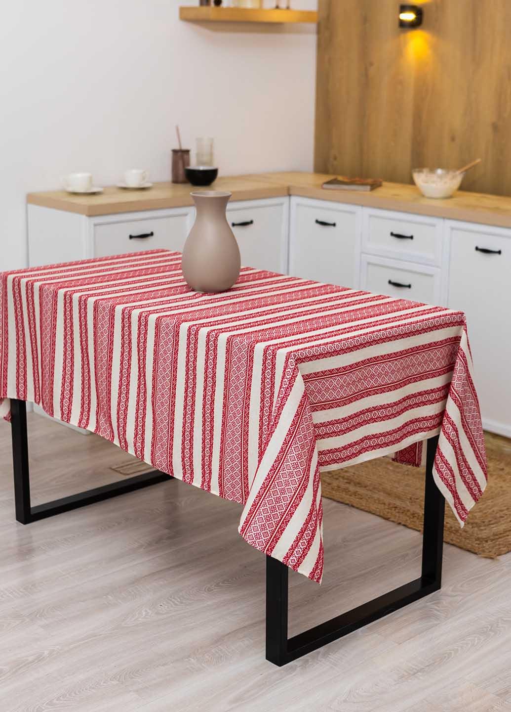 Скатерть вышитая с украинским орнаментом 1,2х1,5 м (кет2-1-12)