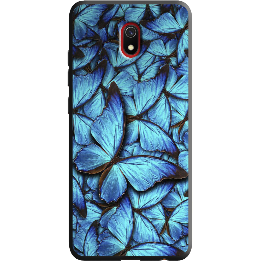 Чехол Boxface Xiaomi Redmi 8A лазурные бабочки Черный силикон (38341-up1550-38671)
