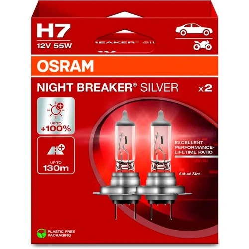 Лампа Osram Night Breaker Silver 12V H7 55W +100% (64210 NBS-2HB)