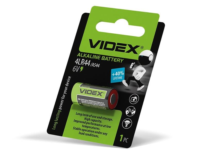 Батарейка щелочная Videx 4LR44/A544 Blister 1 шт. (8458)