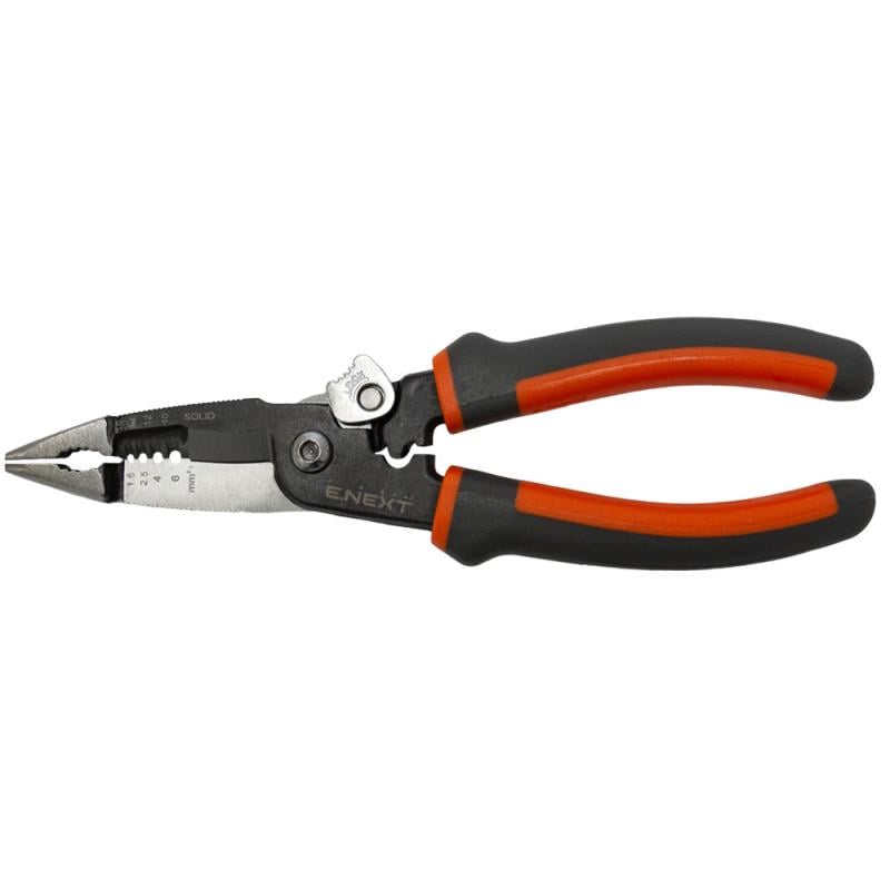 Зажимной инструмент E.NEXT e.tool.pliers.ts.5in1 для провода 0,5-6 мм.кв обжим резки кабеля (t005101)