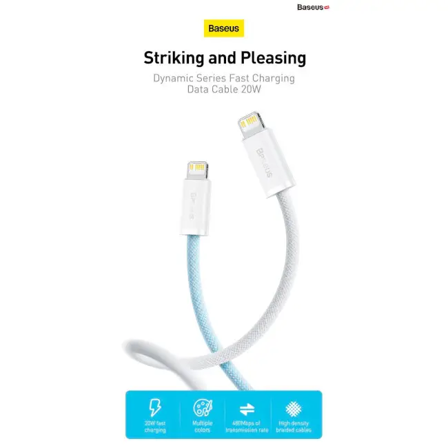 Кабель BASEUS Dynamic 2 Series Fast Charging Cable Type-C to Lightning CALD040305 20W 2 м Purple - фото 6