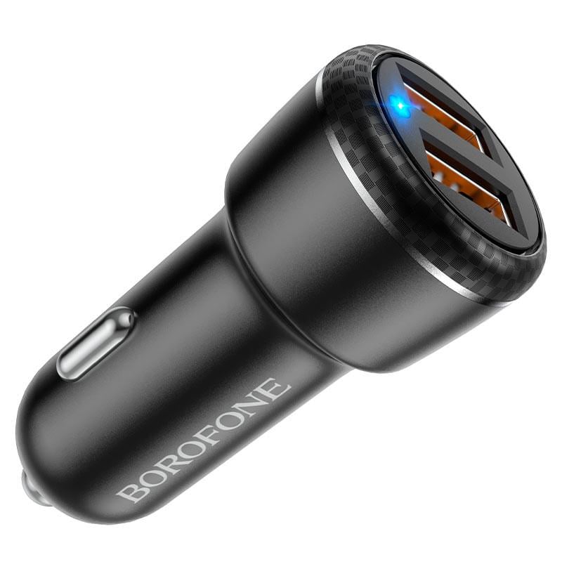 Автомобильное зарядное устройство Borofone BZ17 QC3.0 2USB/3A Black - фото 3