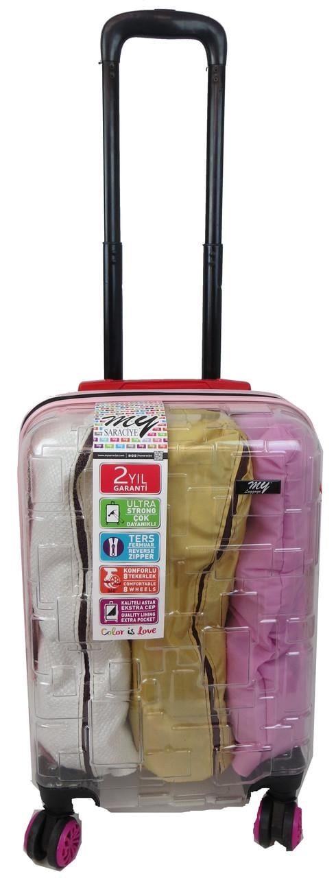 Чемодан маленький My Luggage ABS-пластик 55х34х25 см 42 л Прозрачный