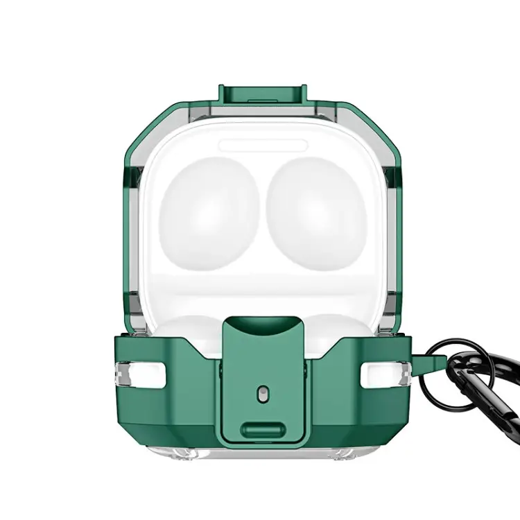 Чехол противоударный Dux Dusis SEGA для наушников Samsung Galaxy Buds 2 Pro/2/Pro/Live/FE с карабином Green (00030)