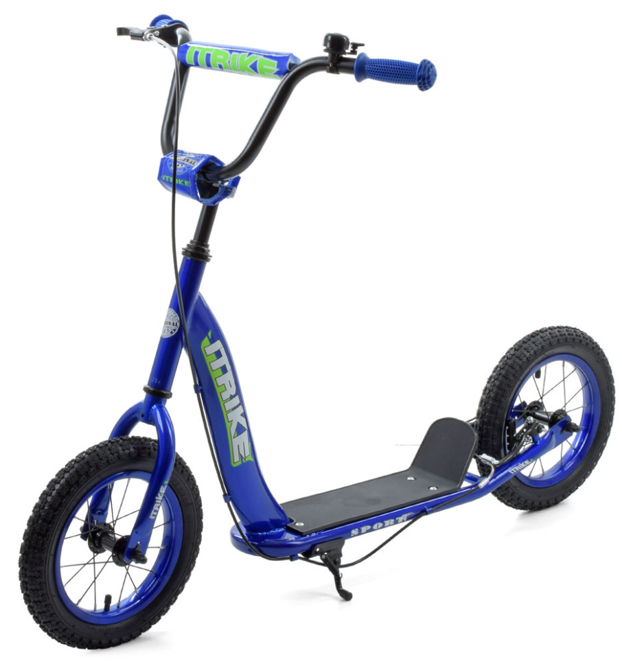 Самокат міський iTrike двоколісний із гумовими колесами Синій (DS-171-S-220)