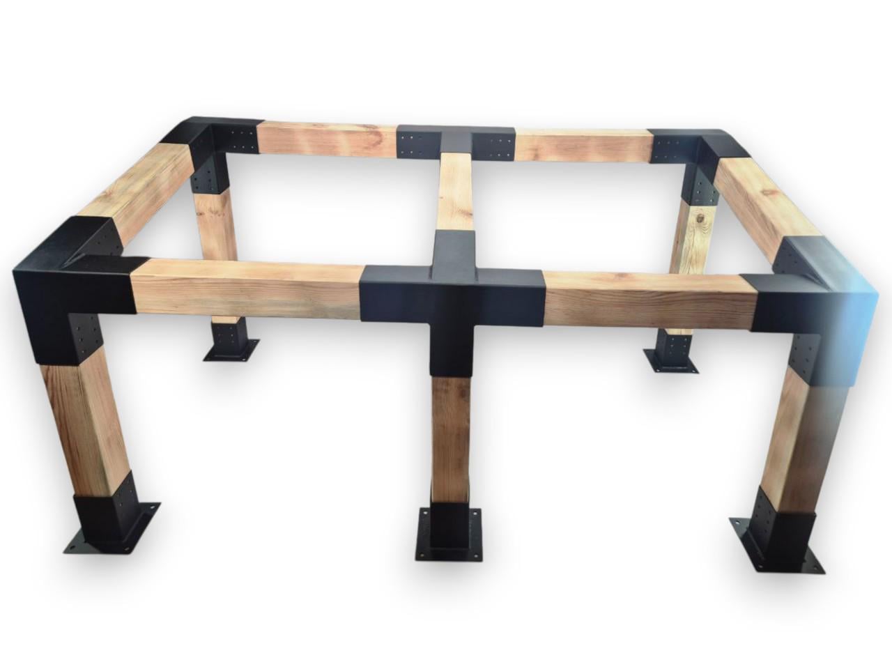 Комплект соединителей беседка/перегола проходная с односкатной крышей 100х100 мм