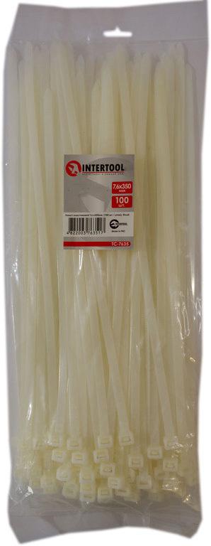 Хомут пластиковий Intertool 7,6 x350 мм 100 шт. Білий (000028413)