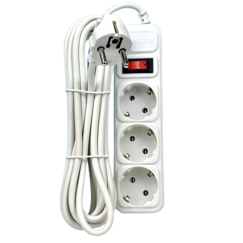 Мережевий фільтр Greelite SP3 4797 3 розетки 1,8 кВт 10 А кабель 5 м Білий (643135)