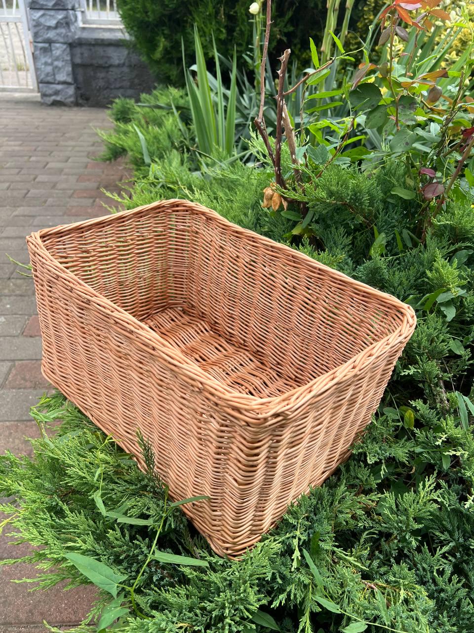 Корзина из лозы плетеная Сімейний Затишок без крышки - фото 3 Корзина из лозы плетеная Сімейний Затишок без крышки - фото 3