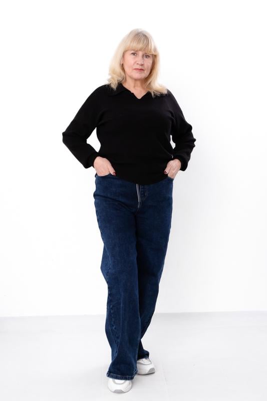 Джинси жіночі утеплені прямого крою батал зима Носи Своє р. 32 Синій (17189)