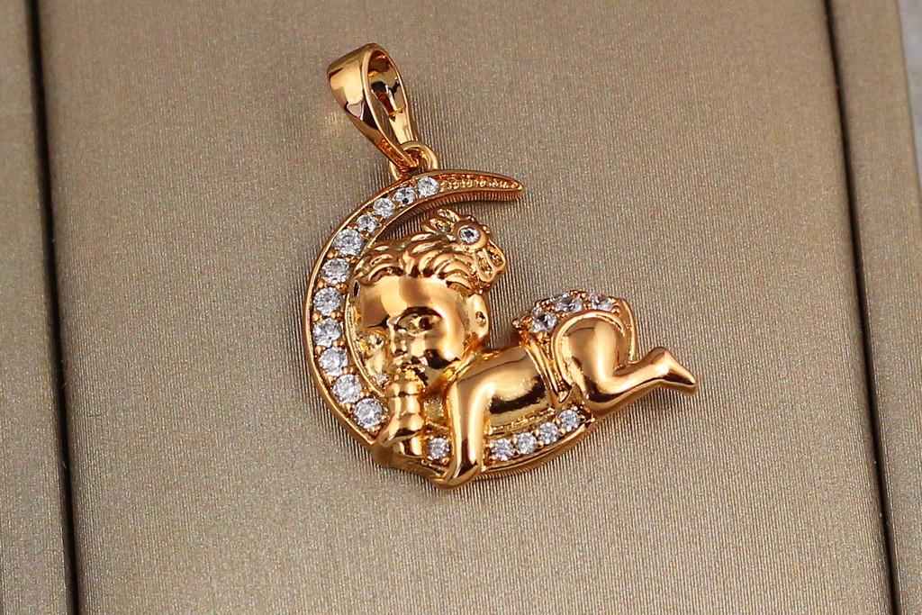 Кулон Xuping Jewelry Малышка на месяце 1,9 см Золотистый