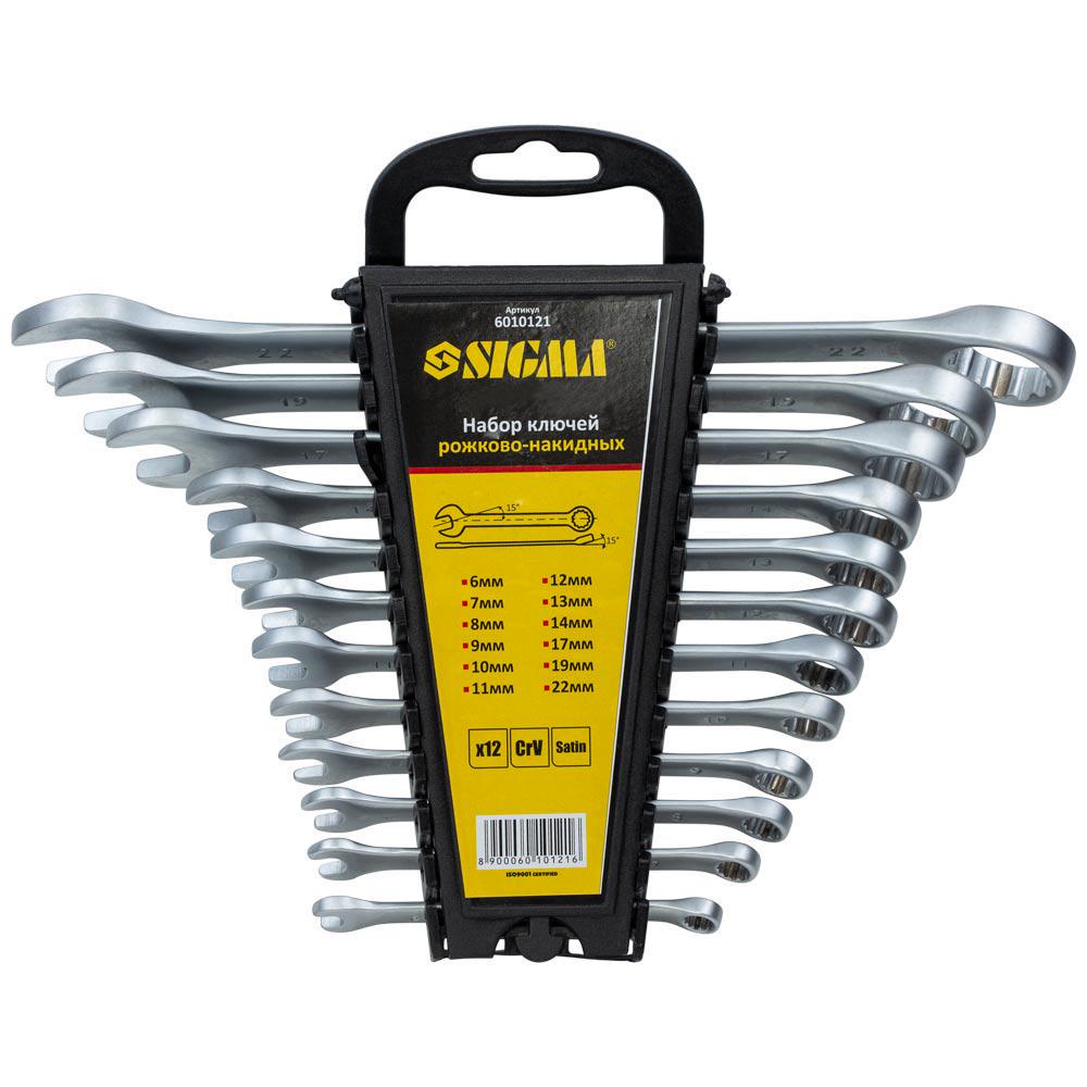 Ключи рожково-накидные Sigma CrV 12 шт. 6-22 мм (6010121)