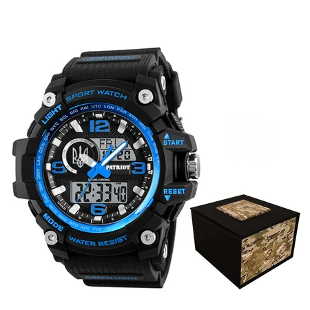 Наручные часы Patriot 012BUBKUASI Трезубец серебро Черный с синим (5143)