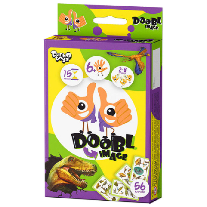 Розважальна настільна гра "Doobl Image" DBI-02-01U українською мовою Динозаври