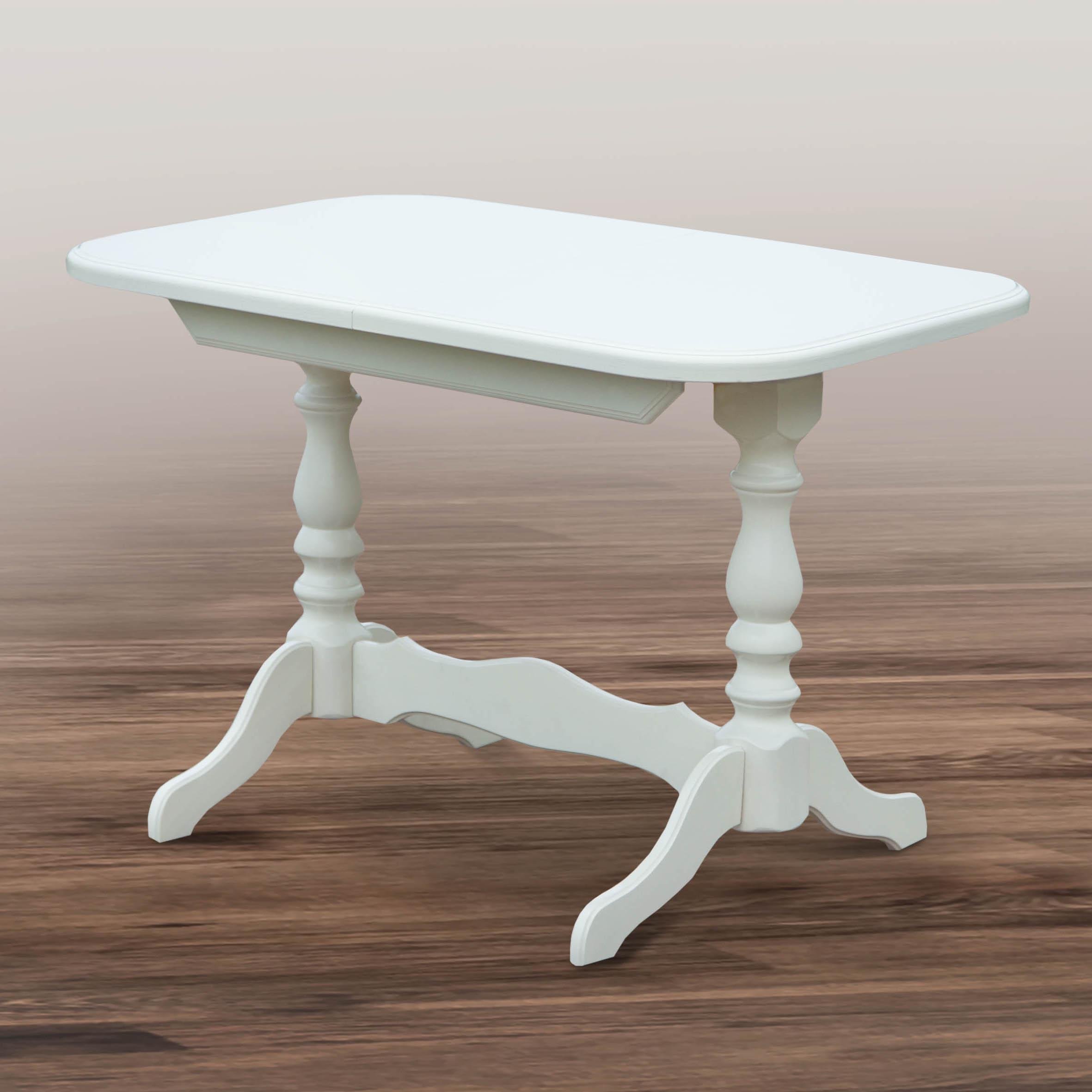 Стол кухонный раскладной Мікс Меблі Аврора 68.5x102 ( 33) см натуральное дерево/МДФ Белый