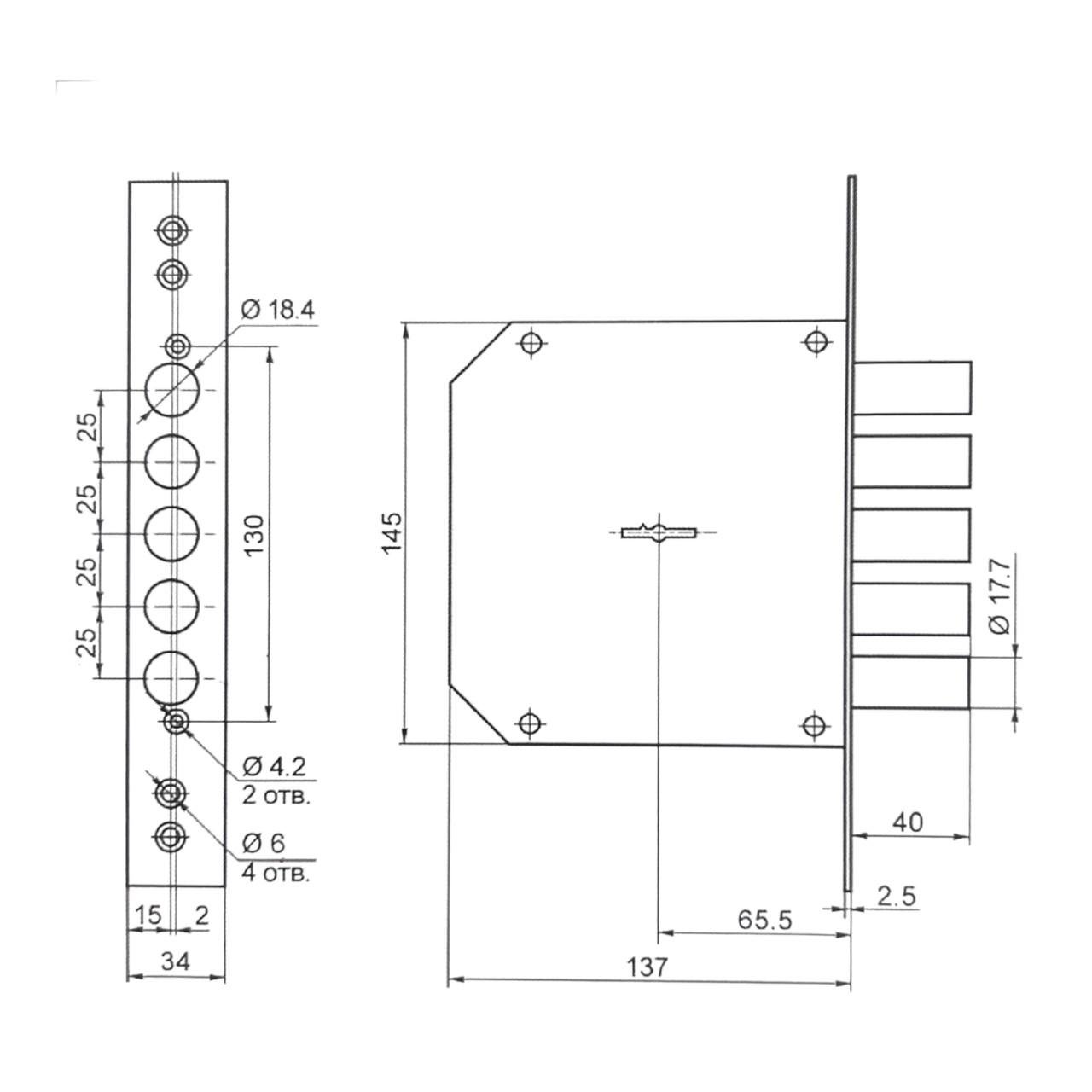 Замок врезной сувальдный Vortex 1.06.01 на гаражные ворота (290067) - фото 6