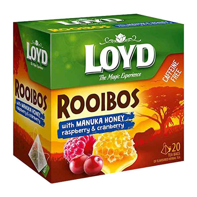 Чай в пирамидках Loyd ROOIBOS с клюквой малиной и медом Манука17 г 20 х шт.