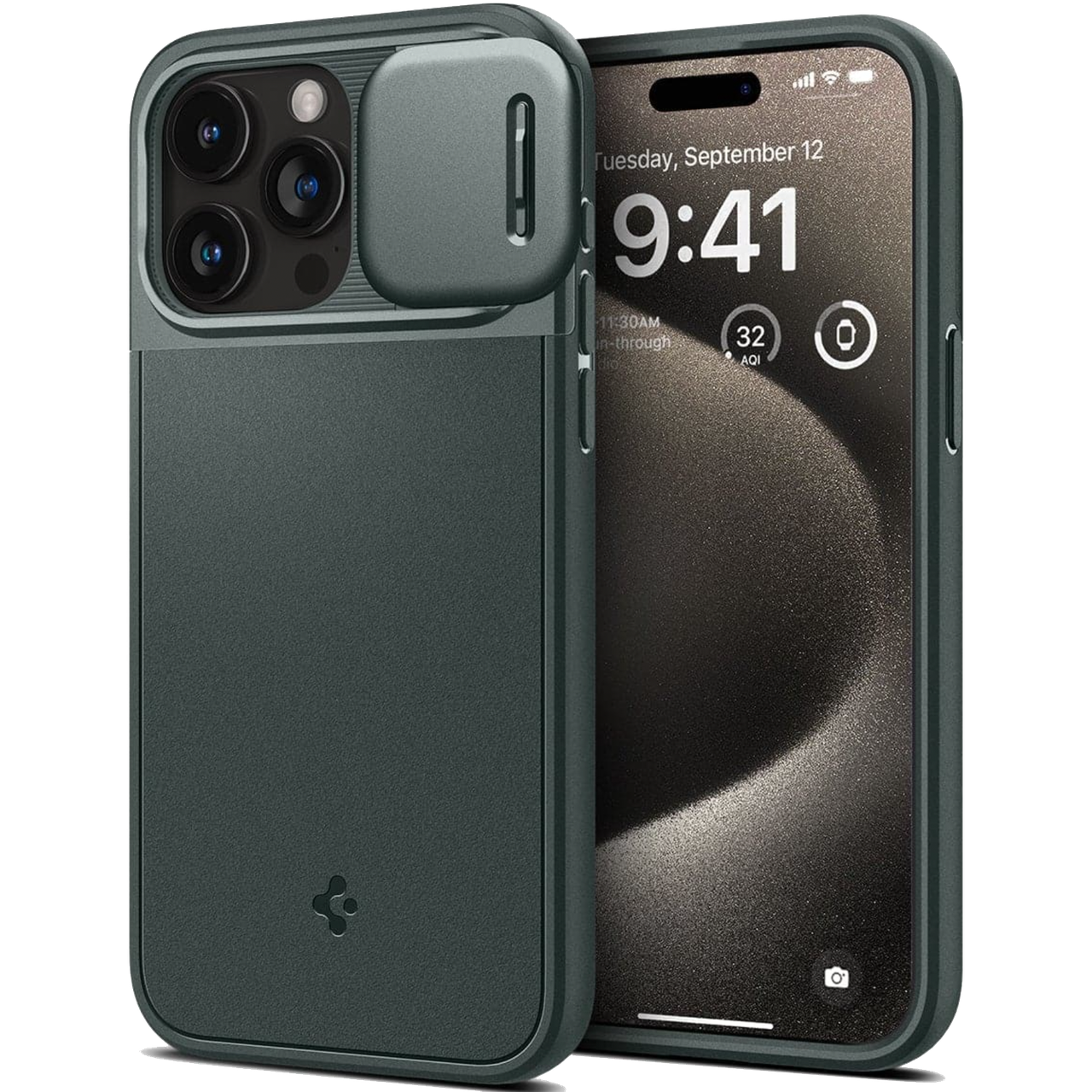 Чехол накладка Spigen Optik Armor MAG Case with MagSafe for iPhone 15 Pro Max Green (ACS06600)
