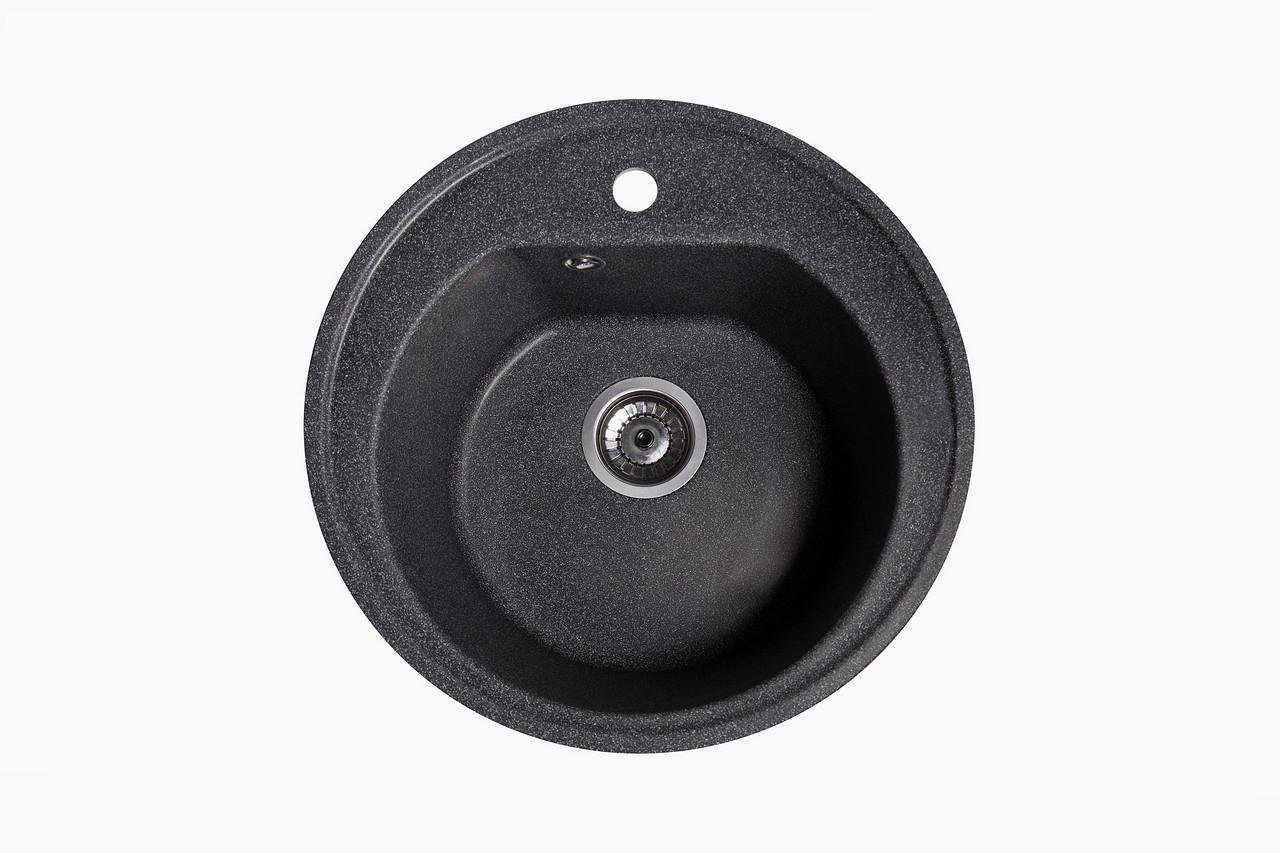 Мойка для кухни круглая Классик из искусственного камня Черный (1570457797)