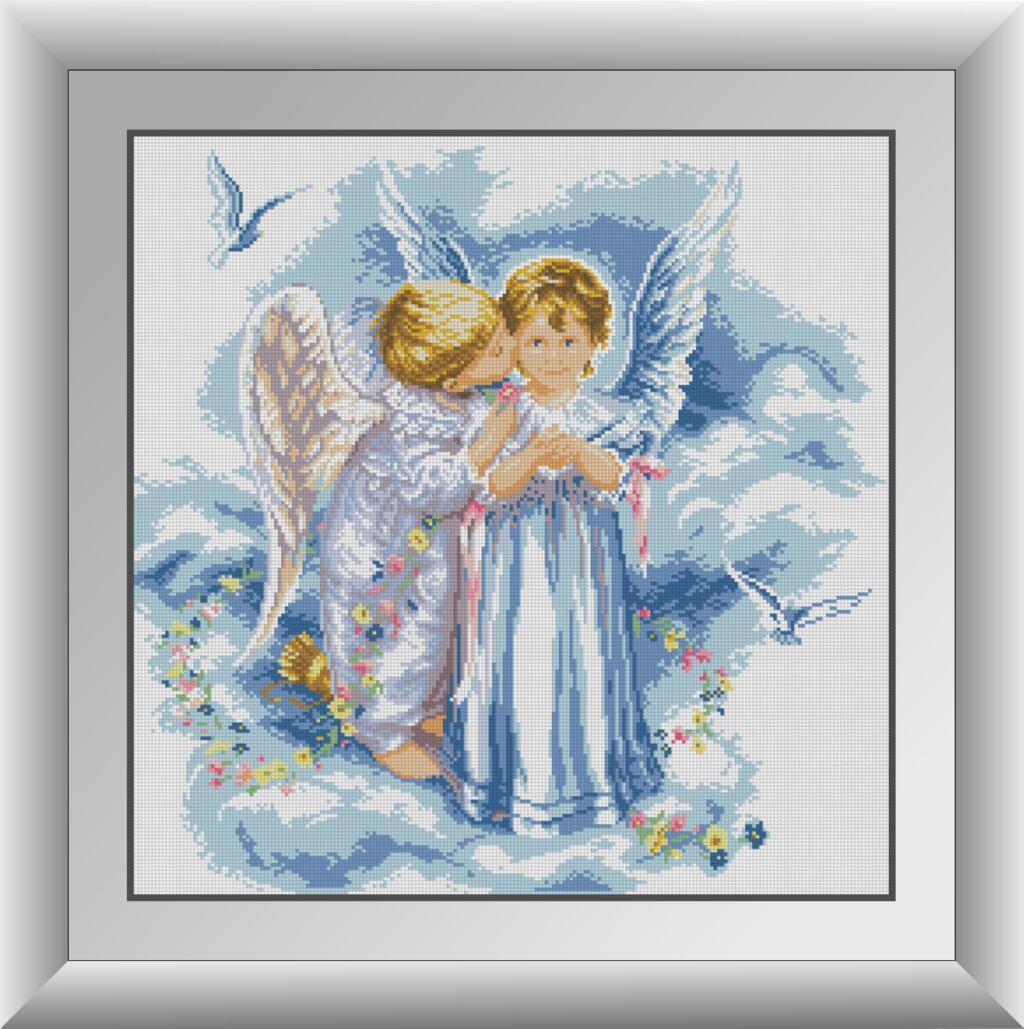 Алмазная мозаика Dream Art Поцелуй ангелов 54x54 см (DA.30225)