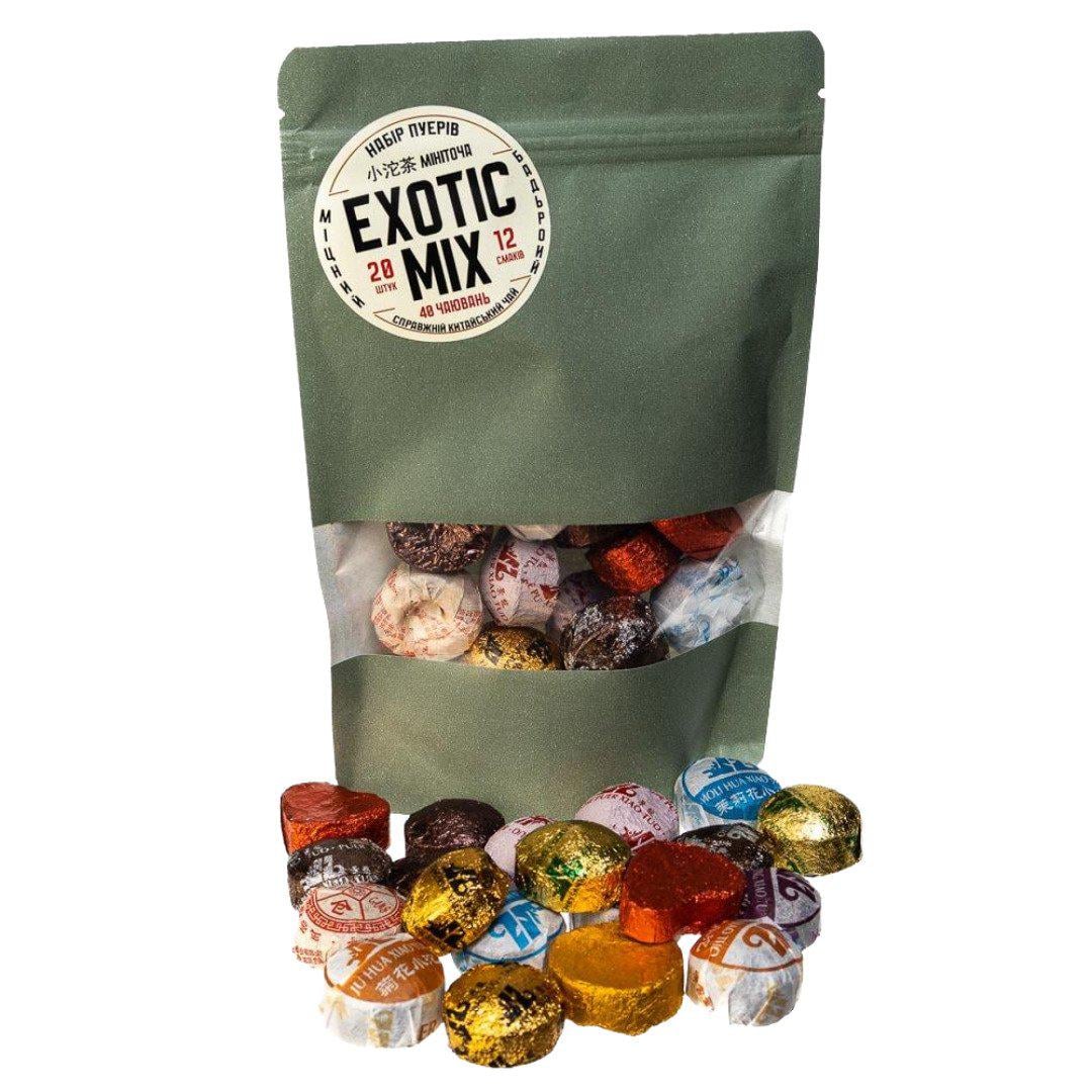 Набір чаю та пуерів Exotic Mix Екзотичний мікс Міні-точа Сяо То 20 шт. 12 смаків в дой-паку (P24-JLEM)