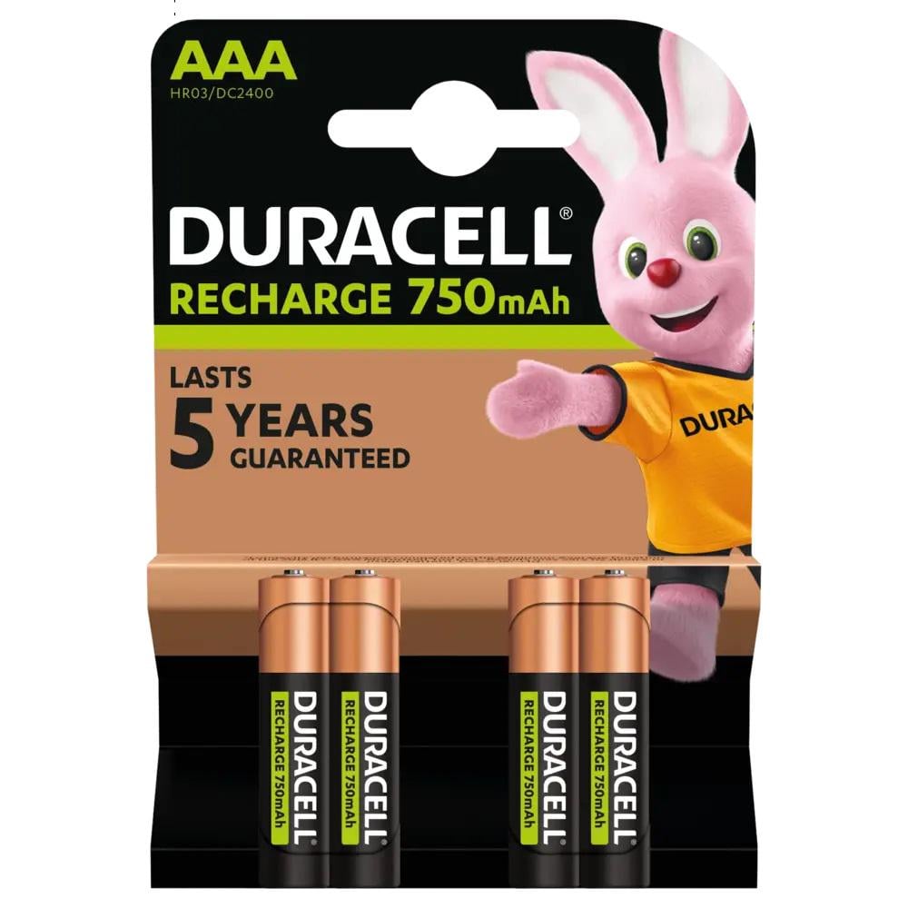 Акумулятор Duracell Ni-MH HR03 AAA 750 mAh 1,2V 4 шт. (104896)